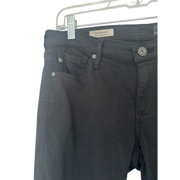 AG Adriano Goldschmied Black The Stevie Cuff Slim Straight Cuffed Ankle Jeans 27 - Picture 5 of 10